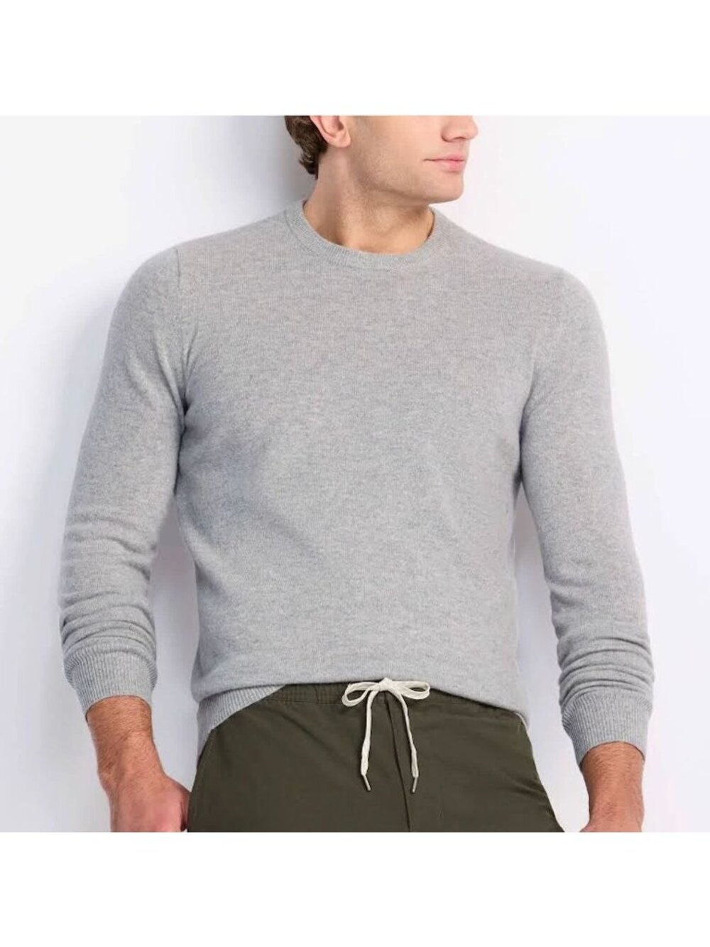The Commons Mens 100% Cashmere Crewneck Pullover Sweater Size Medium Gray FA EXC